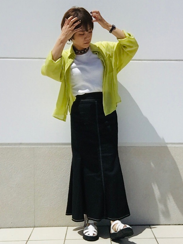 【  Jeans】NEW☆クロップドリブTシャツ リブT(半袖)、デニムクロップドジャケット」の着用