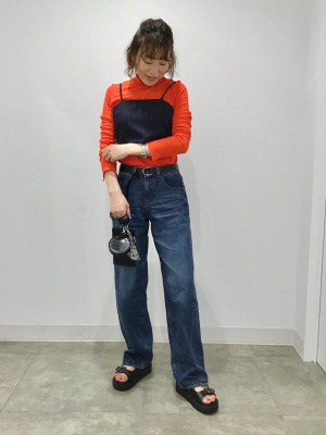 GU公式 | ローライズバギージーンズRS+EC(丈長め83.0cm)