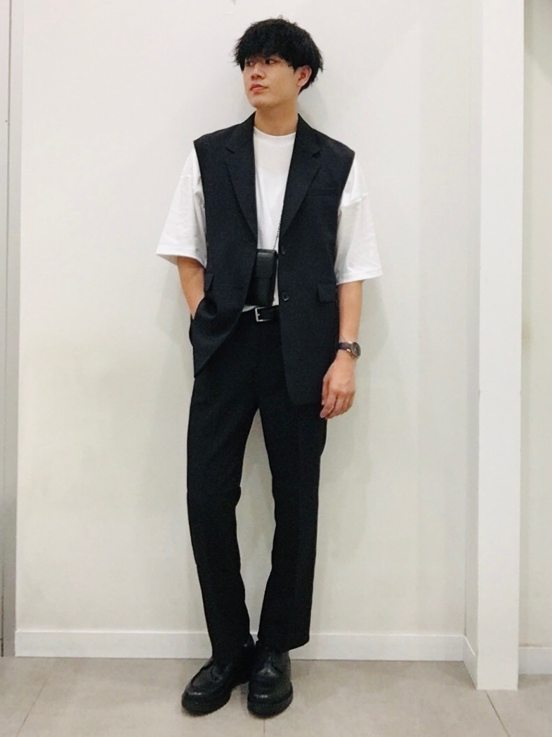 セットアップ トップス パンツ ルーズフィット カジュアル ルーズフィットT(5分袖)、シェフパンツ(セットアップ可能)」の