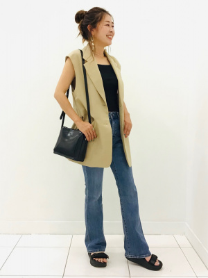 2脚セット GU公式 | リブクロップドタンクトップ