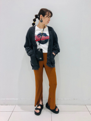 ミエコ ウエサコ　　40 GU公式 | ウォッシュドリラックスフィットカーディガン(長袖)NT+E