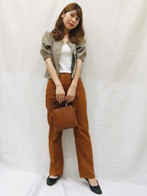 GU公式 | 2WAYジャカードボリュームスリーブT(5分袖)