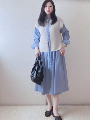 GU公式 | サイドスリットフレンチスリーブセーター