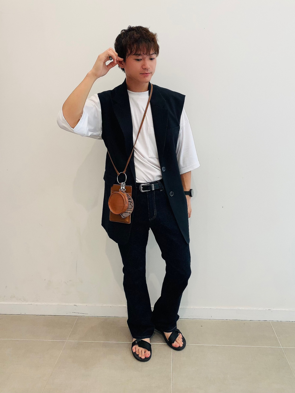 セットアップ トップス パンツ ルーズフィット カジュアル ルーズフィットT(5分袖)、シェフパンツ(セットアップ可能)」の