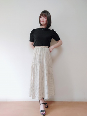 GU公式 | リブボリュームスリーブコンパクトT(半袖)