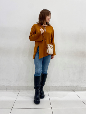 GU公式 | サイドスリットニットチュニック(長袖)RS+E