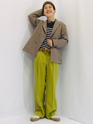 発売〜26年ヴンテージ品★絶版ゴーゴーファイブ新品未開封未展示メーカー検済 GU公式 | ダブルブレストジャケット(チェック)SW+E(セットアップ