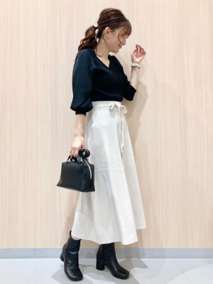 GU公式 | サテンスリーブセーター(7分袖)Z