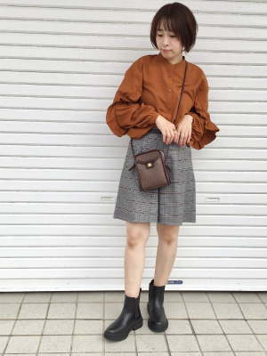 BURBERRYGOLF 2WAY黒スリット入りスカート チェックハーフパンツ ユニ