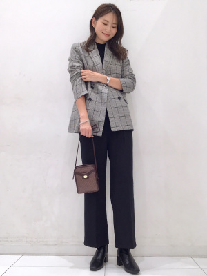 ティアラ⭐︎ gu ダブルブレストチェックジャケット　sサイズ ティアラ様専用⭐︎ gu ダブルブレストチェックジャケット s