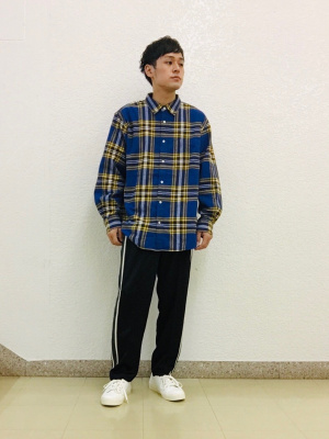 GU公式 | フランネルリラックスフィットシャツ(長袖)(チェック4)