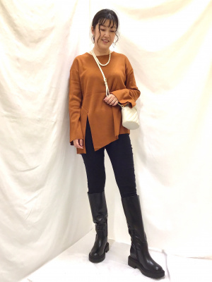 GU公式 | サイドスリットニットチュニック(長袖)RS+E