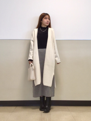 GU公式 | ダブルジャカードチェックニットスカートQ