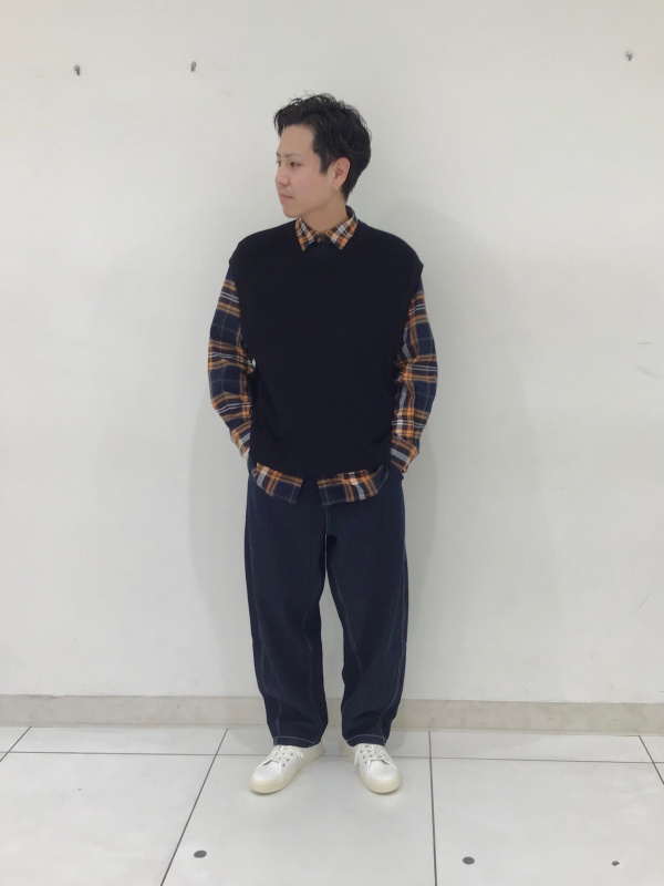 じんじく GU公式 | ウォッシャブルリラックスフィット畦ニットベスト