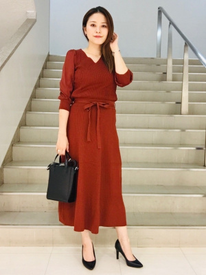 さくらんぼshop☆☆ GU公式 | サテンスリーブセーター(7分袖)Z