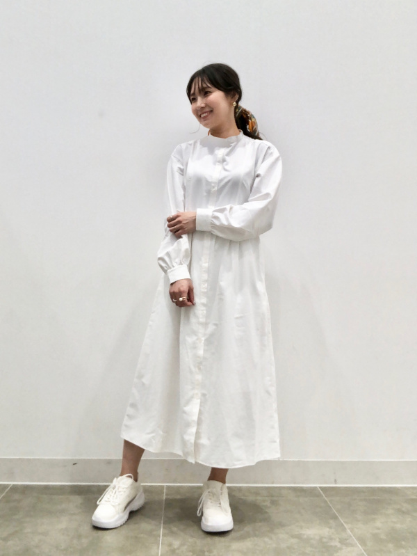 GU公式 | バンドカラーシャツワンピース(長袖)RS+E 
