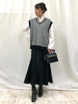かんぱん品 GU公式 | ウォッシャブルリラックスフィットチルデンニットベスト