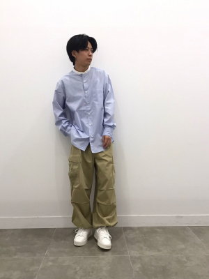 GU公式 | リラックスフィットバンドカラーシャツ(クレリック)SW+E