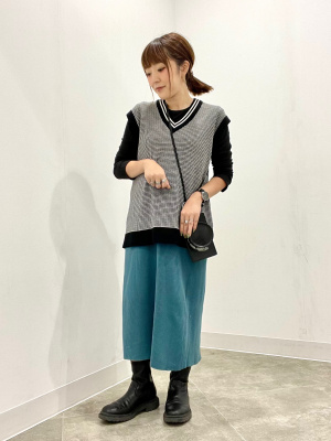 GU公式 | ウォッシャブルリラックスフィットチルデンニットベスト