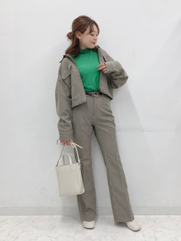 チェックセンタープレスフレアパンツRS+E(セットアップ可能