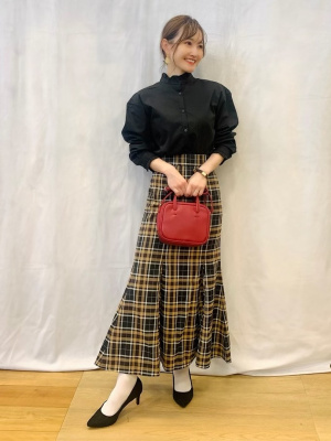 GU公式 | チェックマーメイドロングスカート