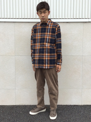 GU公式 | フランネルリラックスフィットシャツ(長袖)(チェック4)