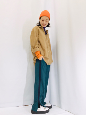 GU公式 | フランネルリラックスフィットシャツ(長袖)+E