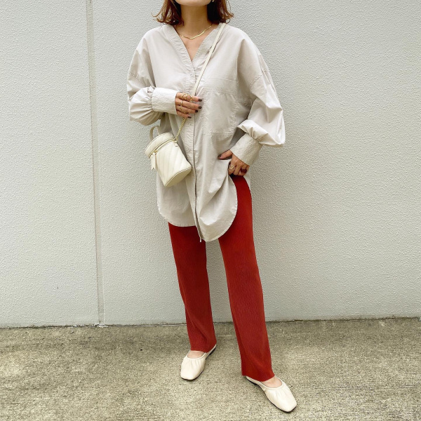 追跡【Ganni】リラックスフィット プリーツパンツとトップス LIET UP / リフトアップ 】 ” standard work pants ” ～チノパン