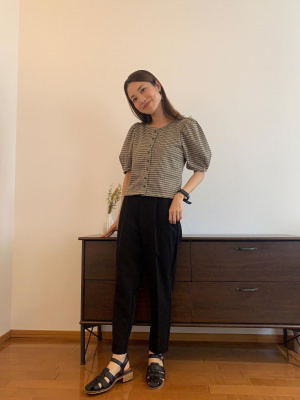 BRIEFING ブラックパンツ Sサイズ GU公式 | ストレッチテーパードパンツ+EC(丈長め70.5cm)