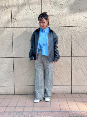 クロップドシャツ　長袖 GU公式 | カラークロップドシャツ(長袖)