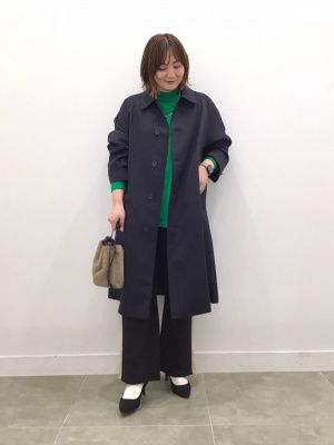 ２客　ブルーフルーテッド GU公式 | ソフトリッチニットチュニック(長袖)+E