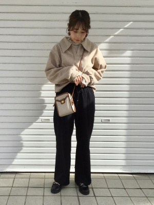 GU公式 | ブラッシュドリブビッグカラープルオーバー(長袖