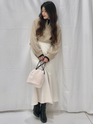 GU公式 | ブラッシュドリブビッグカラープルオーバー(長袖