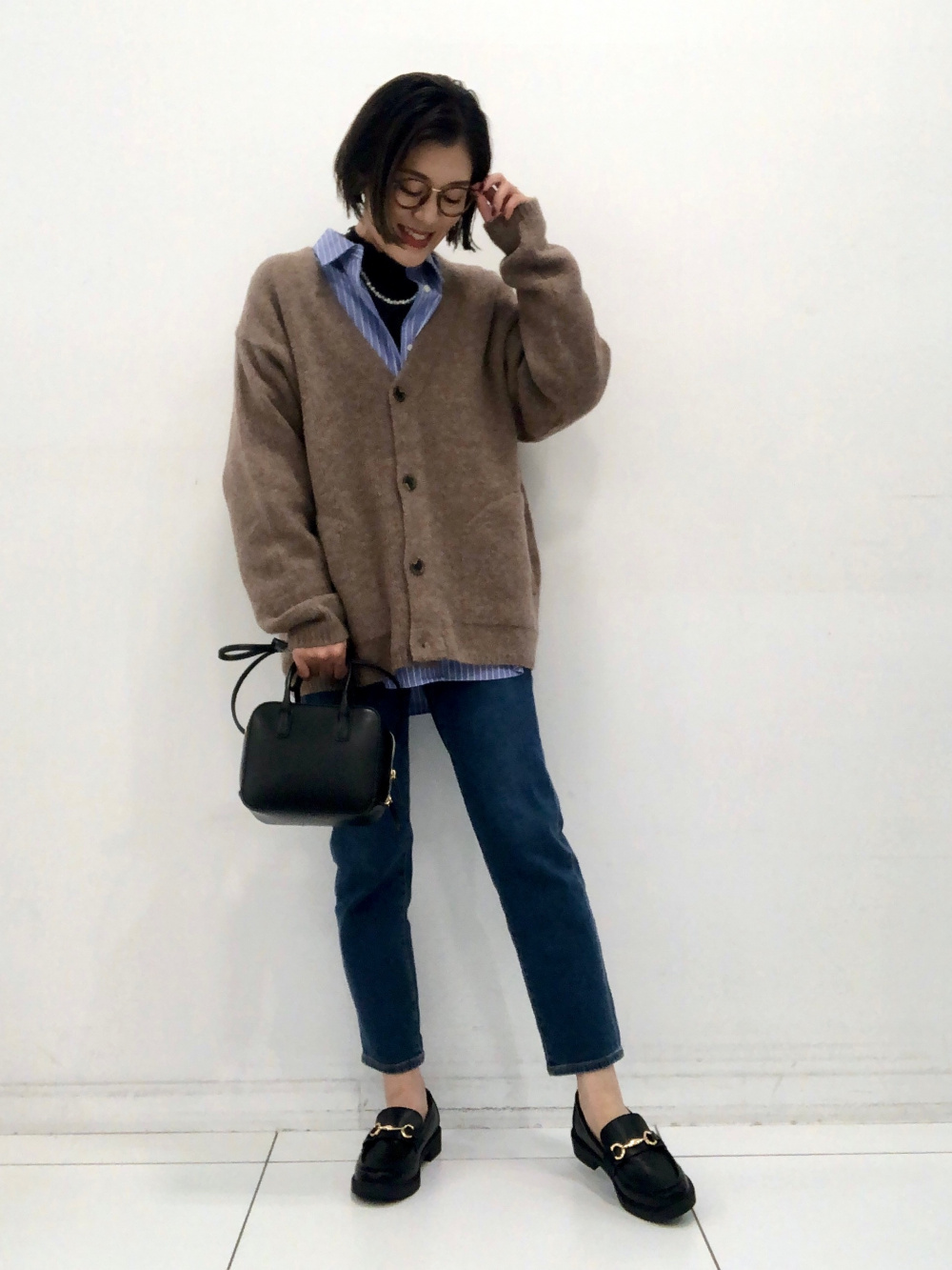 シアーストライプオーバーサイズロングシャツ(セットアップ可)