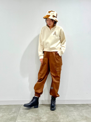 GU公式 | ハーフジップスウェットプルオーバー(長袖)YT+E