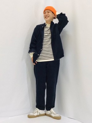 GU公式 | ソフトリッチニットチュニック(長袖)(ストライプ)+E