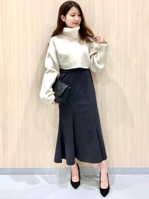 GU公式 | クロップドタートルネックセーター(長袖)YT+E