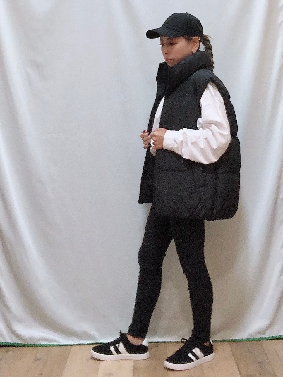 ドライダブルフェイスビッグパーカ(5分袖)、ダブルジャカード