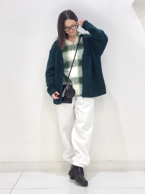 GU公式 | フランネルリラックスフィットシャツ(長袖)(チェック1)