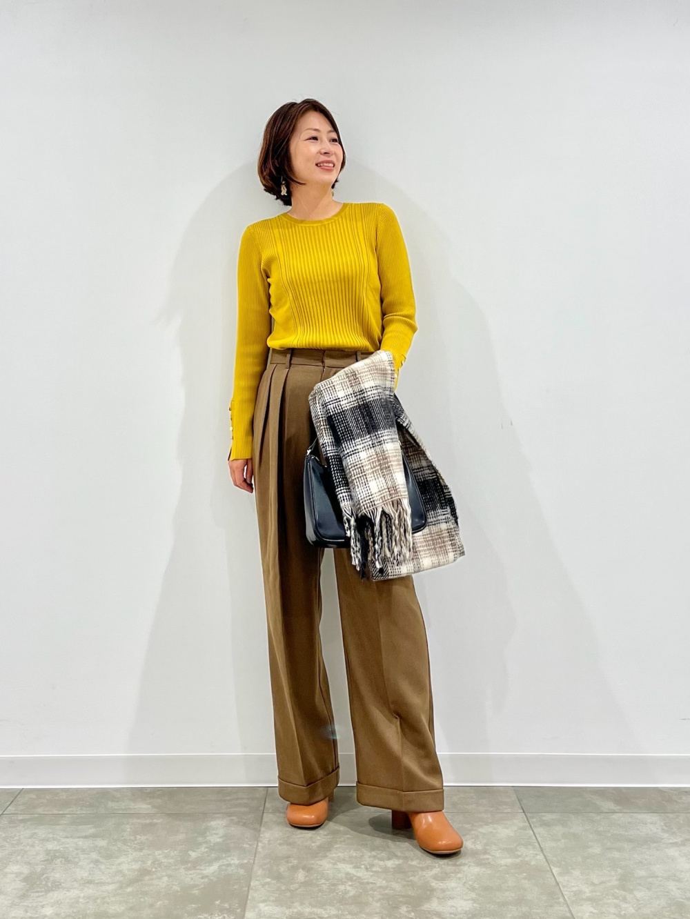 シアーリブクロップドカーディガン(長袖)YT+E、リブクロップドタンク