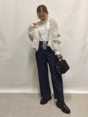 まささん専用 GU公式 | フェザーヤーンクロップドカーディガン(長袖)