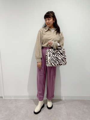 GU公式 | ブラッシュドリブビッグカラープルオーバー(長袖