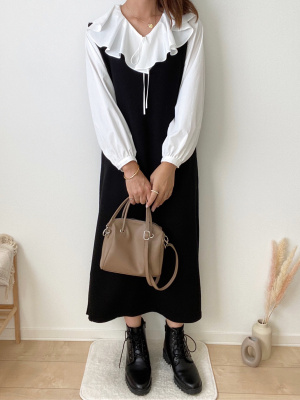 その他 cono GU公式 | ラッフルカラーブラウス(長袖)