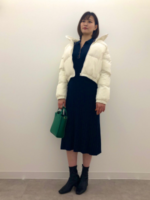 GU公式 | バイカラーポロニットワンピース(長袖)Q