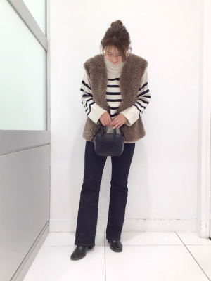 マミシーさん　専用出品 GU公式 | ボーダーハイネックチュニック(長袖)RS+E