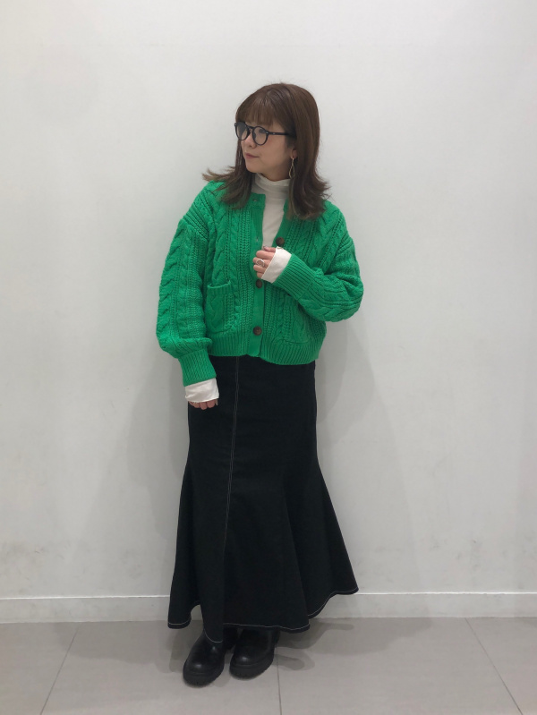 クロップドカーディガン(長袖)Q、ドットケープカラーブラウス クロップドカーディガン(長袖)Q、ドットケープカラーブラウス