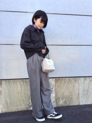 まっちゃんリクエスト商品 GU公式 | ブラッシュドリブビッグカラープルオーバー(長袖