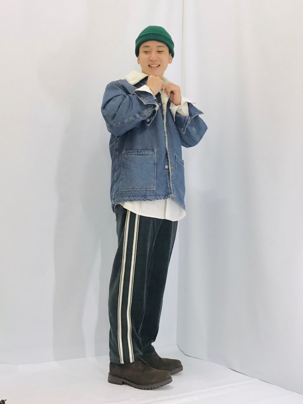 リラックスフィットバンドカラーシャツ(長袖)(セットアップ可能