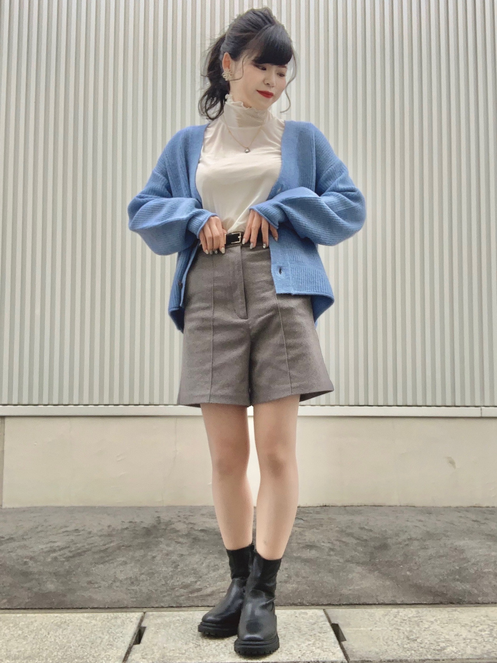 ヘリンボーンショートパンツ」の着用コーディネート| ジーユー