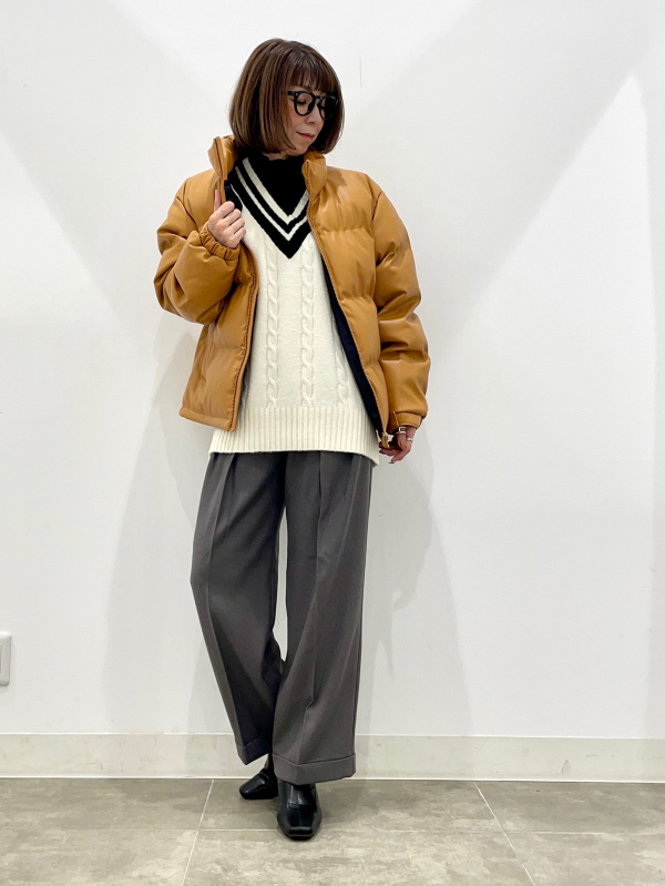 カルチェ君様 GU 311-342977ヒートパデッドフェイクレザーブルゾンSサイズ